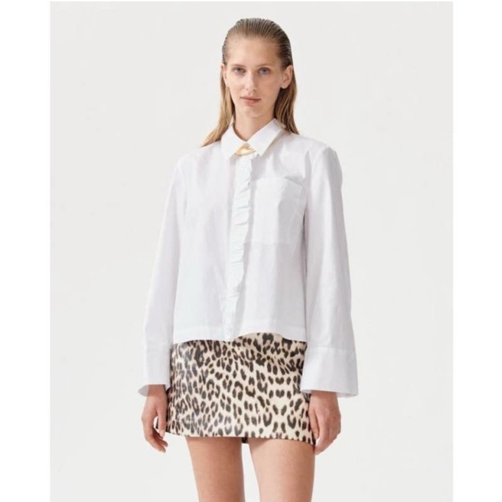 Baum Und Pferdgarten Milu Shirt with Frill in Lucent White 34